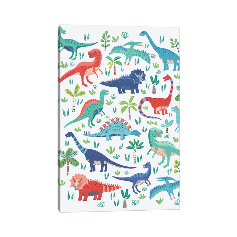 Dino Fun I by Nancy Mckenzie - Wrapped Canvas Gallery-Wrapped Canvas Giclée, 20.32 cm H x 30.48 cm W