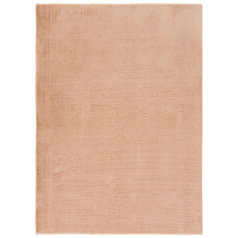 Machine Washable Performance Faux Rabbit Fur Solid Color Area Rug, Rectangulaire 2 pi x 3 pi