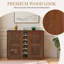 Buffet Mid-Century moderne cannelé avec support à vin-930989751
