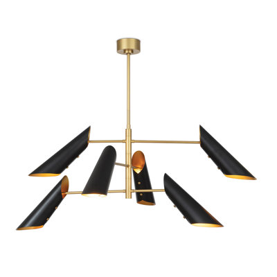 Vest Chandelier (White and Natural Brass)