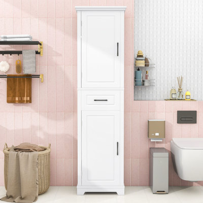 Armoire de rangement moderne en bois aggloméré avec tablettes réglables et finition résistante à l'eau