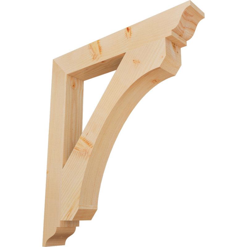 Support en bois rustique traditionnel BKTLEC01, Douglas (lisse), H 32 po x l 3,5 po x P 28 po