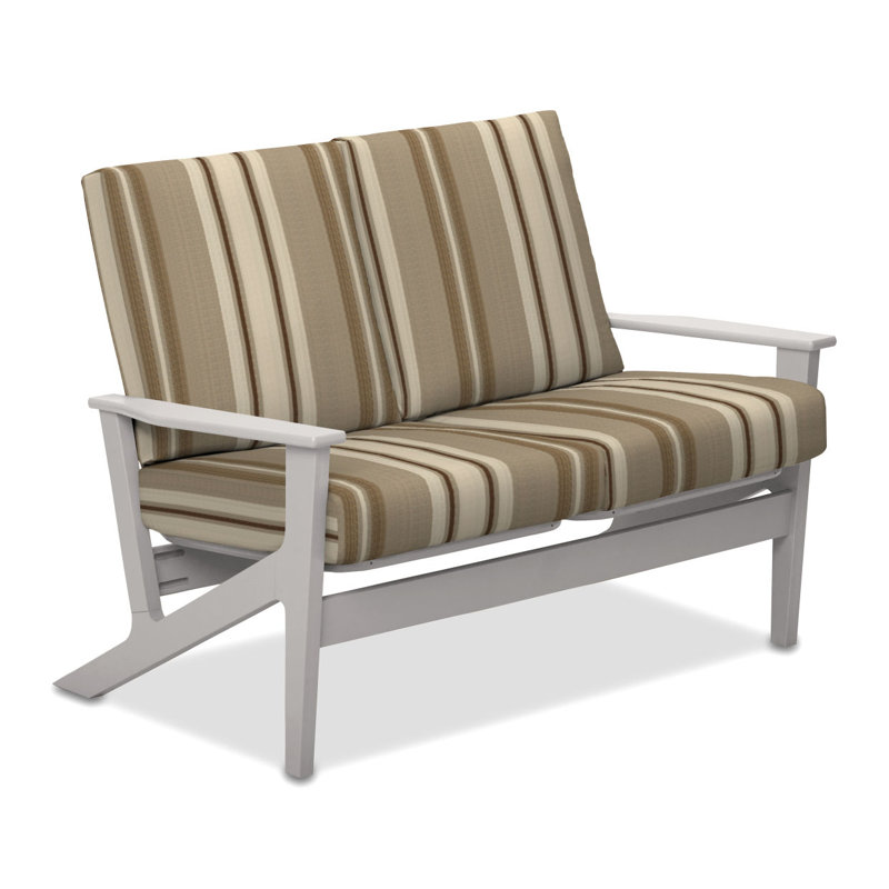 Chrisa 51.5'' Wide Loveseat with Cushions, Sesame Sunbrella® Linen, Textured Snow