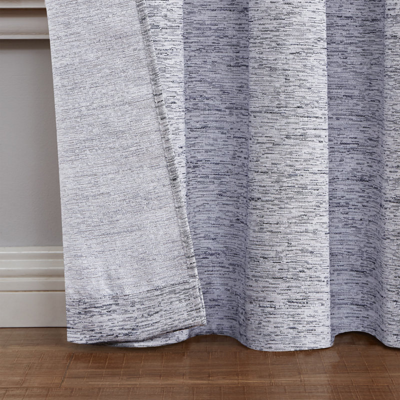Nautica Light Filtering Rod Pocket Window Curtains Pair, Slate, 54" x 63"