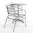 Moraal Round Aluminum Indoor-Outdoor Table Set with 2 Slat Back Chairs-728214427-795904945