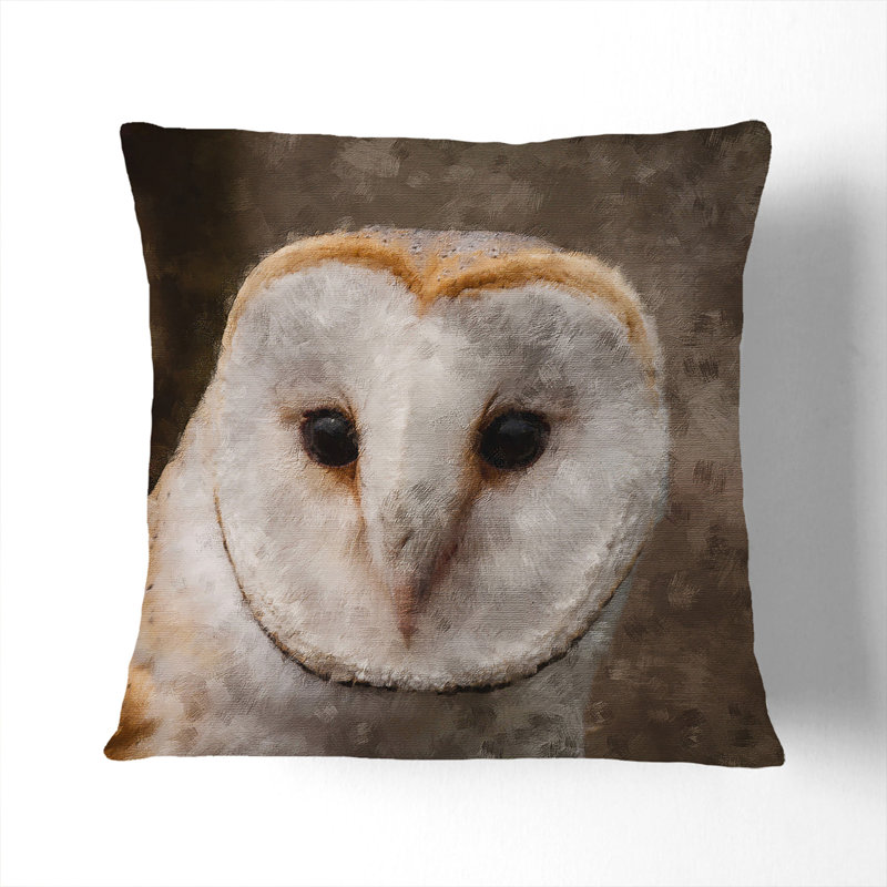 Barn Owl Vol.1 Painting Square Throw Cushion, 40cm W x 40cm D x 15cm D