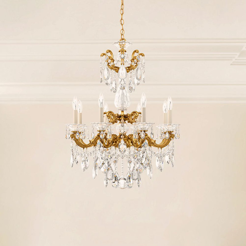 La Scala 8 - Light Chandelier, Heritage Clear, French Gold