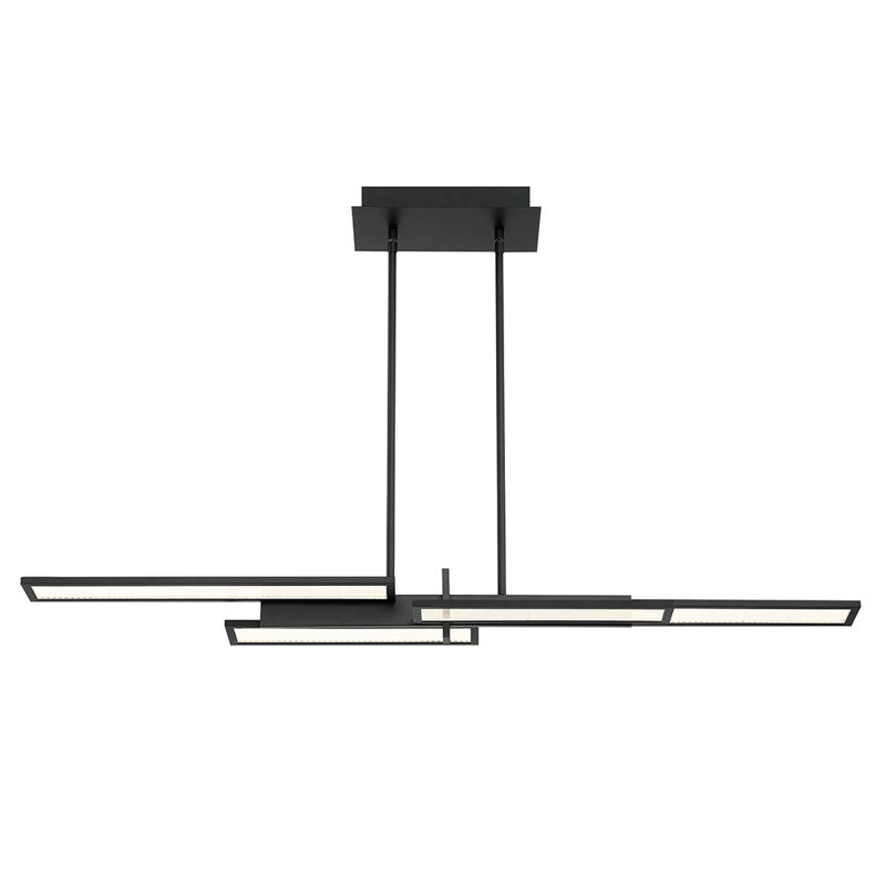 Luminaire suspendu géométrique 1 lumière DEL à 1 lumière, Noir mat