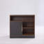 Armoire de rangement en bois l 31,5 po Adonia avec porte pour bureau personnel et tablettes ouvertes réglables, noyer noir-213134269