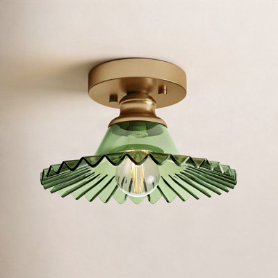 Saffron Single Light Glass Flush Mount