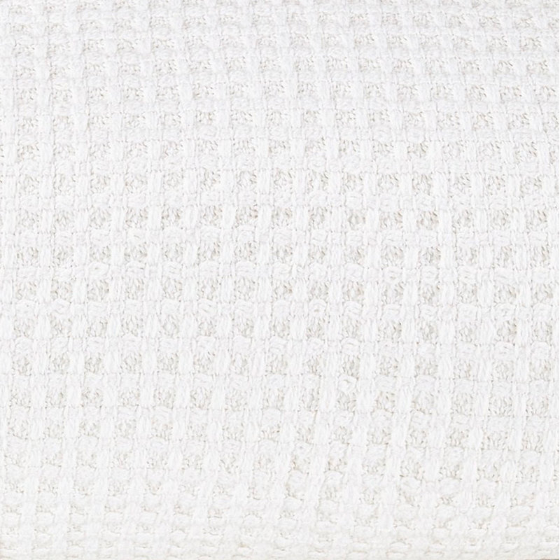 Waffleweave 100% Cotton Blanket, White, Queen