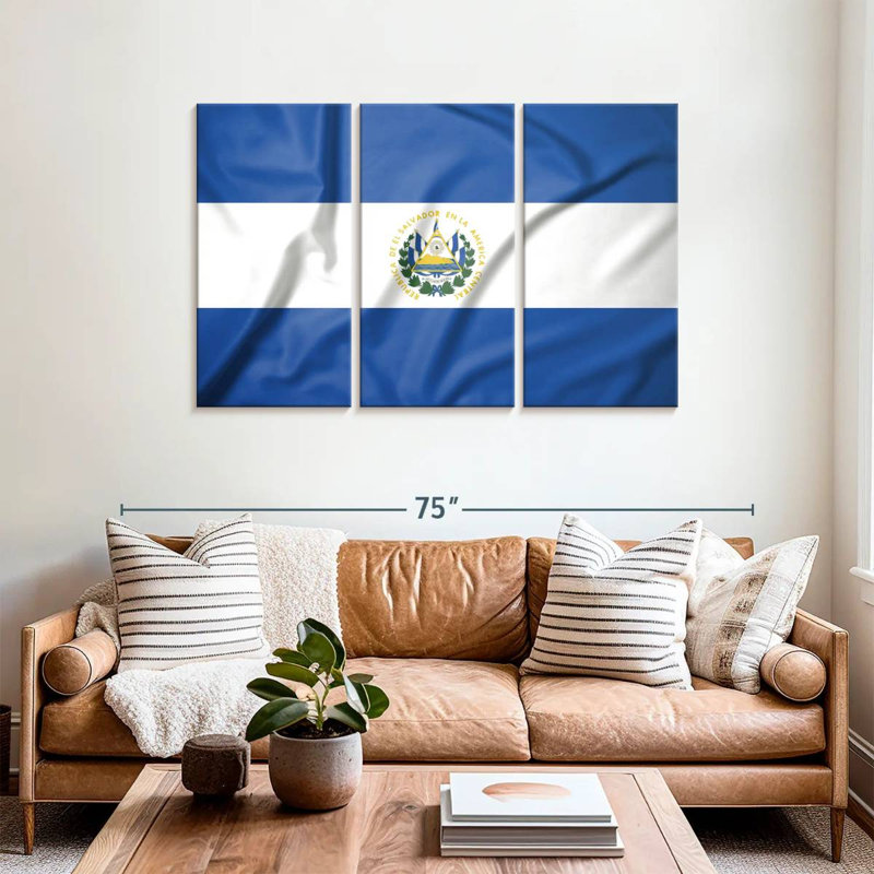 Borges El Salvador Silk Flag, 36" H x 57" W