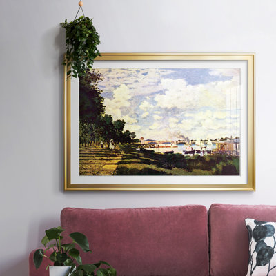 «Sailing At Argenteuil» par Claude Monet - reproduction d'art, avec passe-partout mat et encadré sous verre acrylique