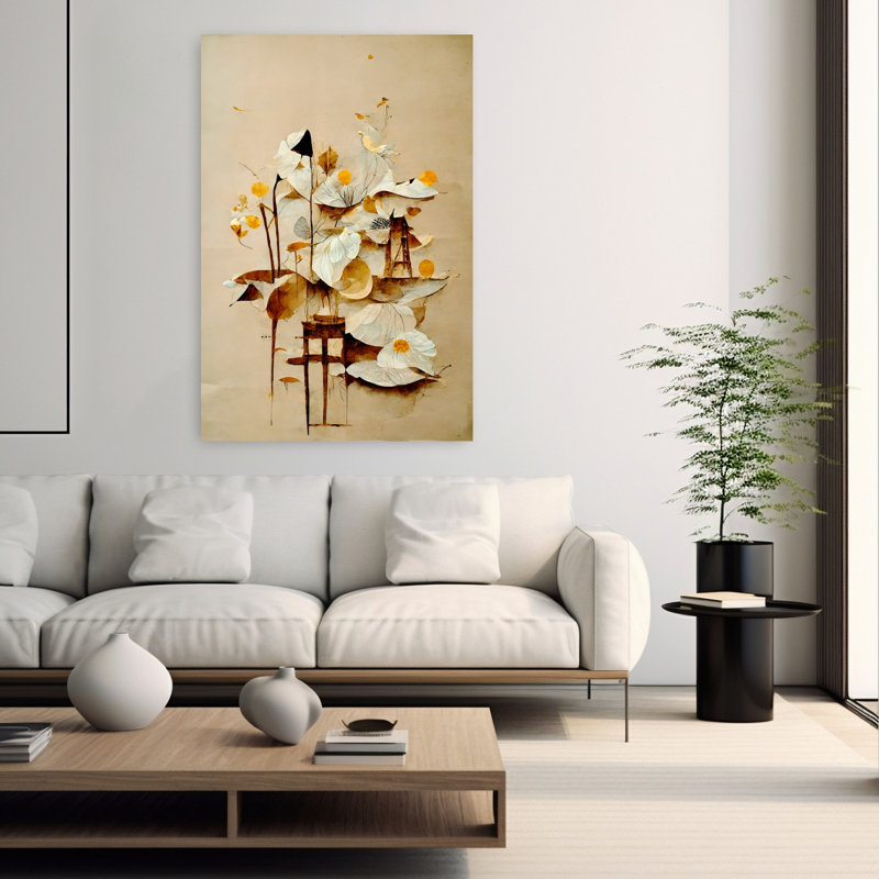 Art contemporain contemporain abstrait délicat, H 60 po x l 40 po