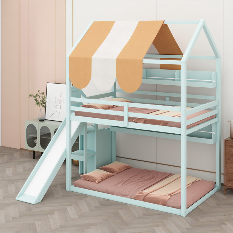 Lit House avec auvent, Vert clair