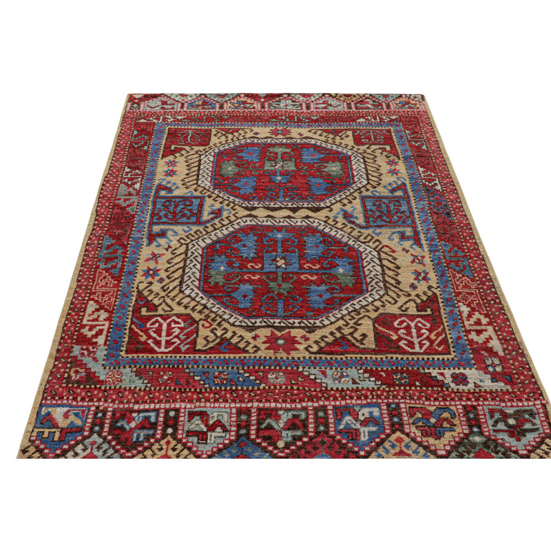 Burano Hand Knotted Wool Geometric Area Rug, Rectangle 8' x 10'