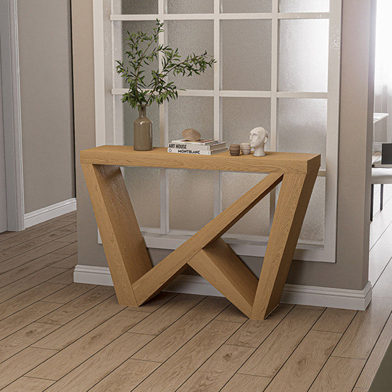 Console nordique moderne simple, H 31,9 po x l 39,4 po x P 11,8 po, Bois naturel