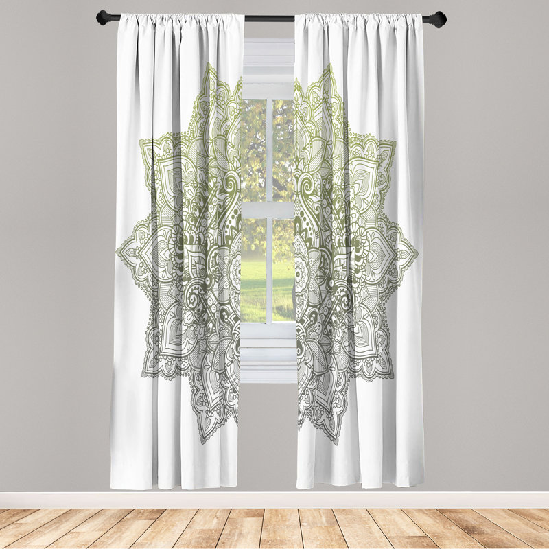 Semi Sheer Curtain Pair, Sage Green, 28" W x 63" L