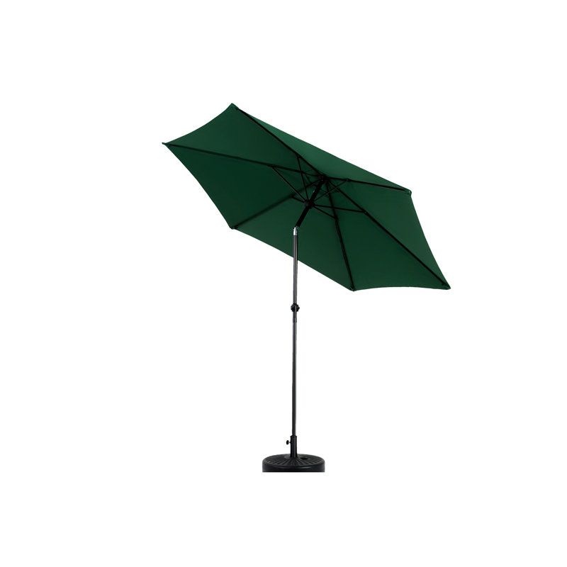 Parasol d'extérieur foncé 9 pi. &. Ajustement facile pour la cour, le bord de la piscine ou la terrasse. Auvent 100% pour fonctionner. Jardin, cour arrière. Tissu