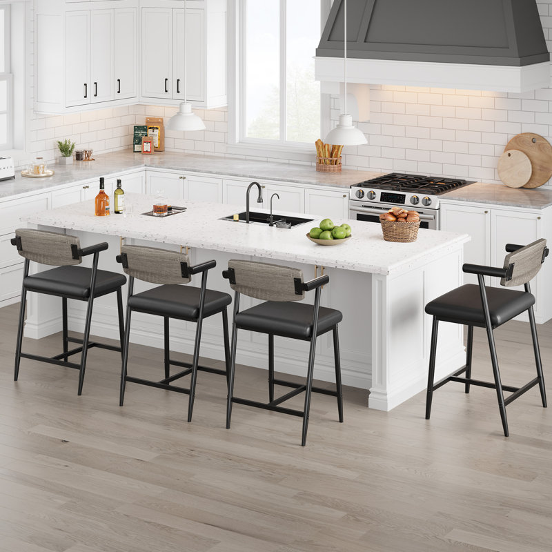 Counter Stool with Metal Frame, Grey