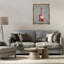 Guitare rouge sur cadre flottant gris, design par Mark Rogan-925777035-925777032