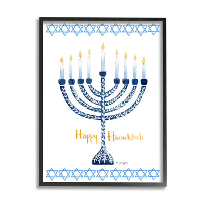 Joyeuse fête d’hiver en menorah-impression d’art graphique