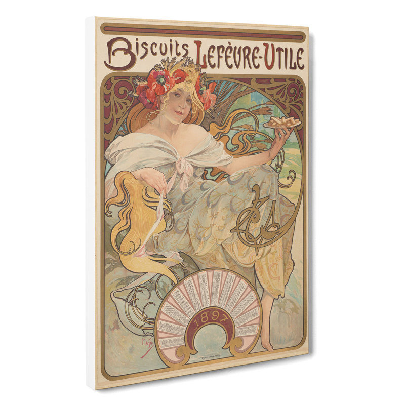 Biscuits Lefevre by Alphonse Mucha - Wrapped Canvas, 91cm H x 60cm W x 3cm D