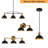 Mantasha 3-Light Modern Dome Kitchen Island Linear Pendant with Black Metal Shade