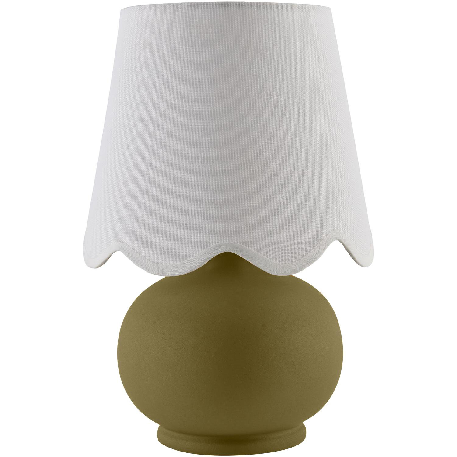 Momsen Scallop Ceramic Table Lamp, Green, White, 13"H x 8"W x 8"D