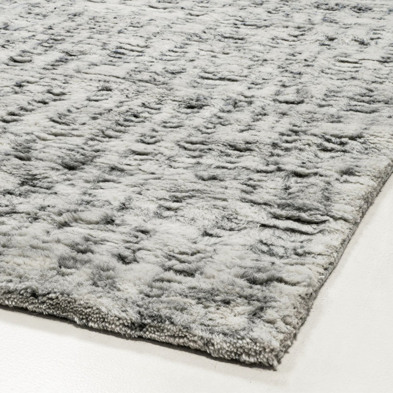 Moroccan Style Wool Rug - Silver, Rectangle 12' x 15'
