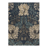 Hand Tufted Wool Floral Area Rug in Webb's Blue