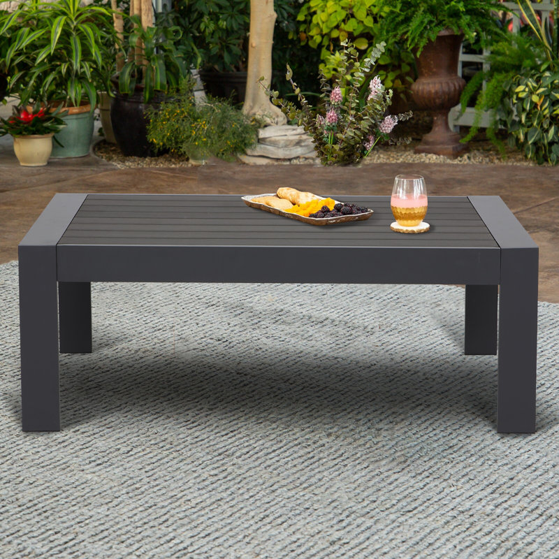 Aluminum Patio Coffee Table, Dark Gray