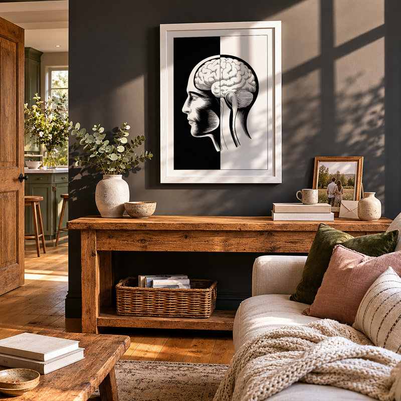 Anatomical Study Minimalist - Framed Print, A1 - 84.1 x 59.4 cm, White