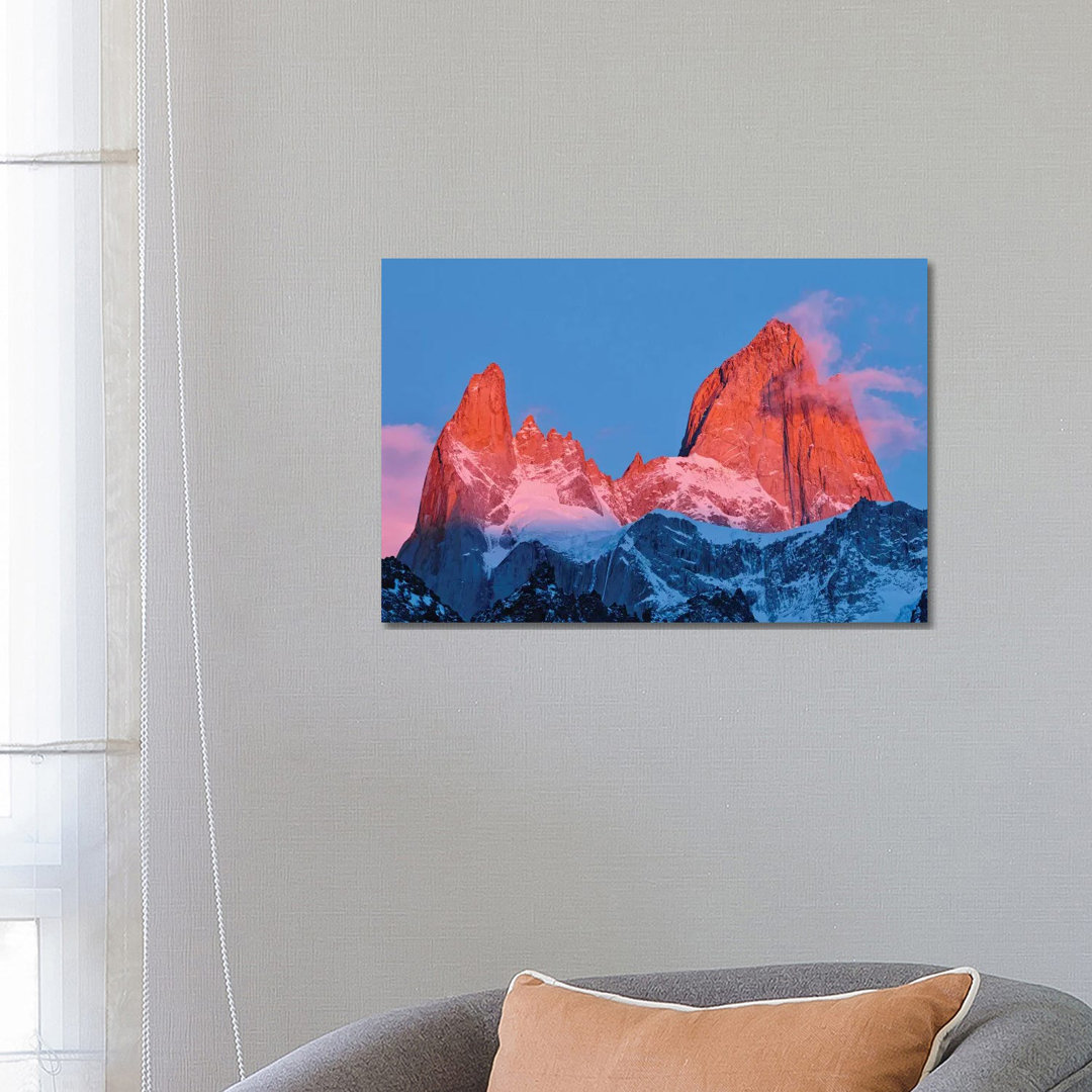 Argentina, Patagonia, Los Glaciares National Park. Sunrise On Mount Fitz Roy by Jaynes Gallery - Wrapped Canvas Print