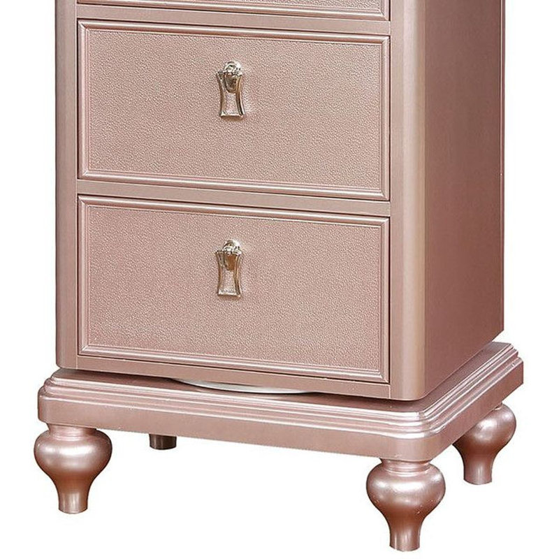 Commode pour femme 5 tiroirs Cravens, Or rose