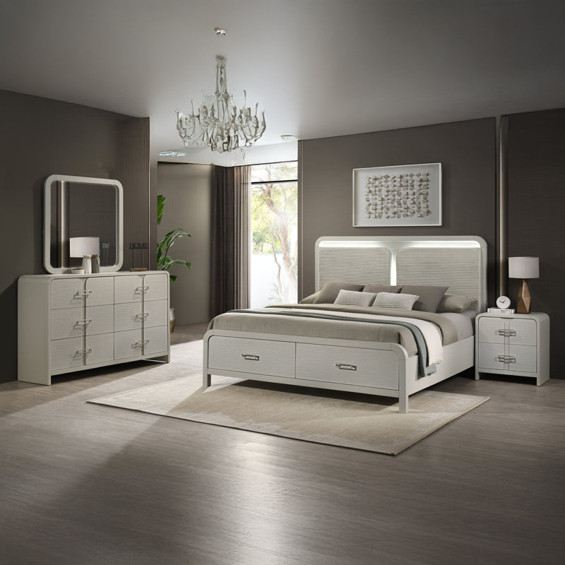 Ensemble de chambre à coucher 4 pièces Velora, Grand