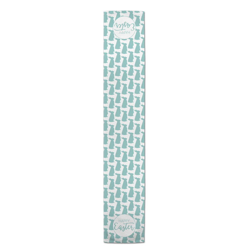 Sauve Geometric Easter Table Runner, 90" L x 16" W, Blue