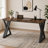 55 Inches Modern Writing Desk With Z-Shaped Metal Legs-952258782