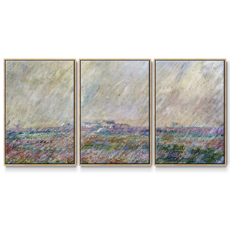 La pluie, 1886 - 3 pièces, reproduction sur toile, Naturel