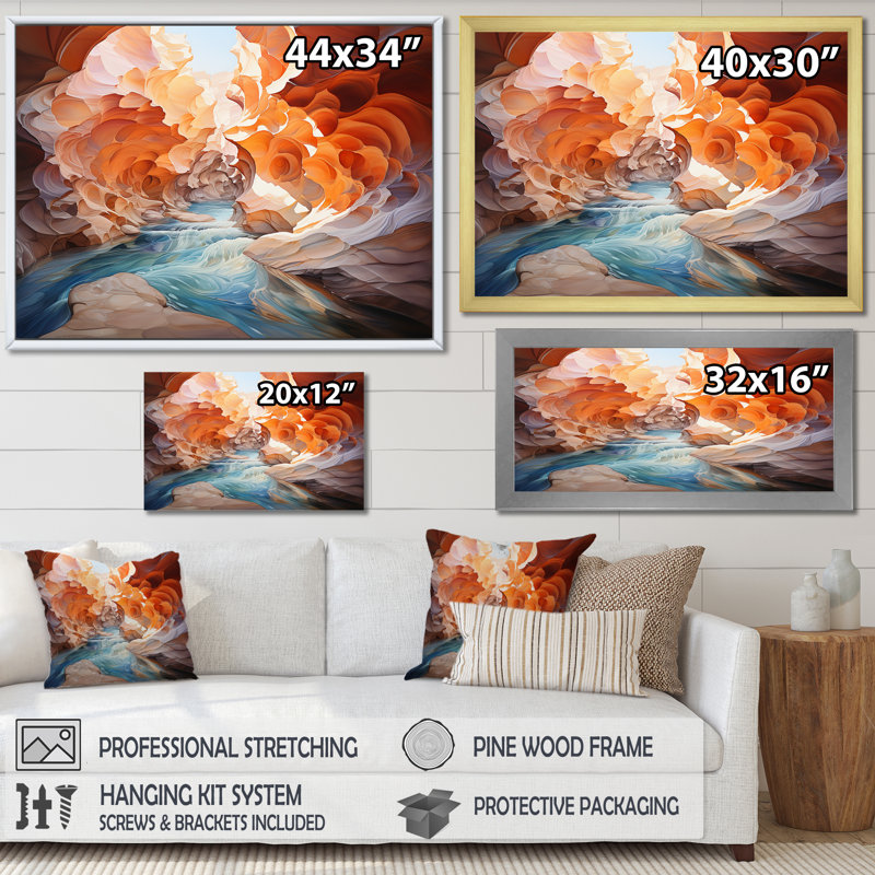 Canyon Antelope, impression sur toile, H 12 po x l 20 po x P 1 po, Cadre naturel flottant