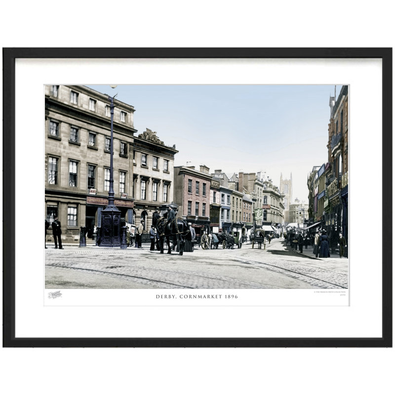 Derby, Cornmarket 1896 - Single Picture Frame Print, 45cm H x 60cm W