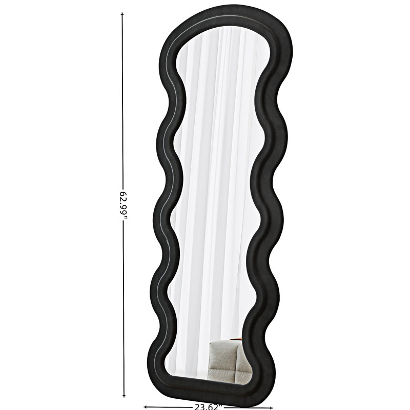 Full Length Floor Mirror With Stand, Black