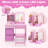 Kids Vanity Set Princess Dressing Table & Chair With Mirror 2-color Led Lights-1877545482