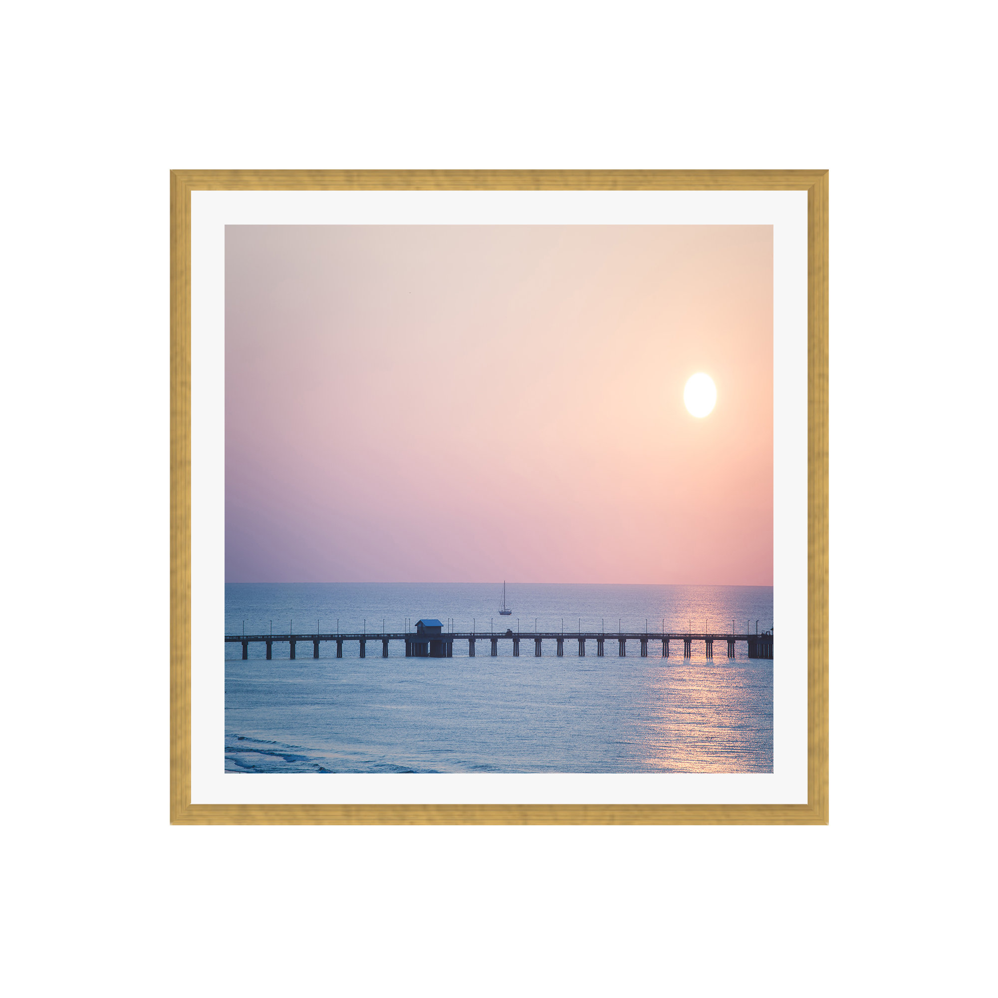 Morning Sail by Ann Hudec, No, Gold Floater Framed, 36" H x 36" W x 2" D