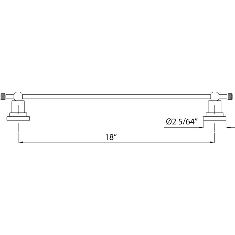 Campo™ 24" Towel Bar, Polished Nickel, 2.08" H x 20.08" L x 2.36" D