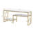 White Sofa Table, Narrow Entryway Table With Storage Shelf, Faux Marble Top Console Table