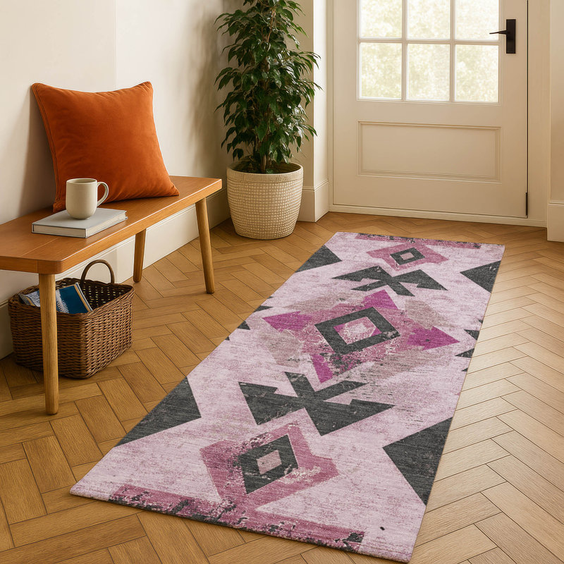 Premium Machine Washable Fairwood AMF1882 Aztec Rug, Runner 2'3" x 7'6"