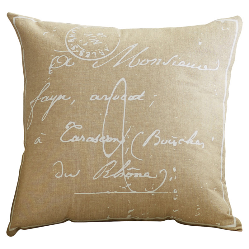 Geometric Cotton Throw Pillow, 22" H x 22" W x 4" D, Gray/Beige, Down