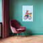 Happy Bear Bike Ride Colorful Playful Whimsical Bear Flower Spring Wall Art Print by Mathieu - Wrapped Canvas Print-900730904