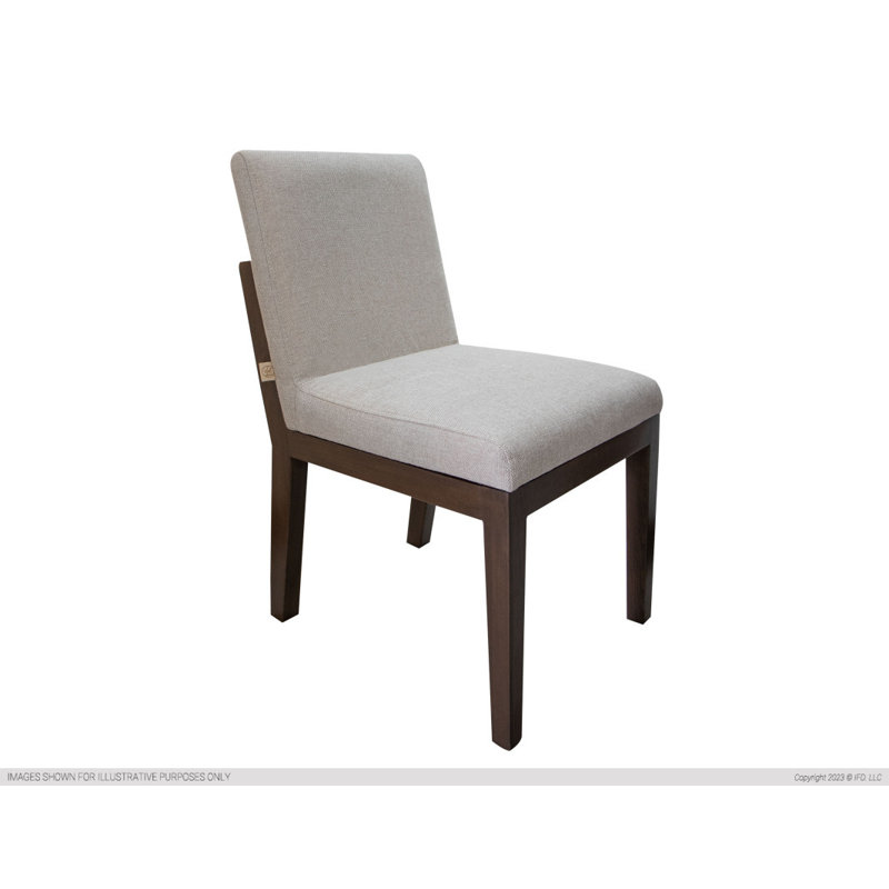Table de salle à manger de 19 po de largeur Bessie, Polyester ivoire, Brun